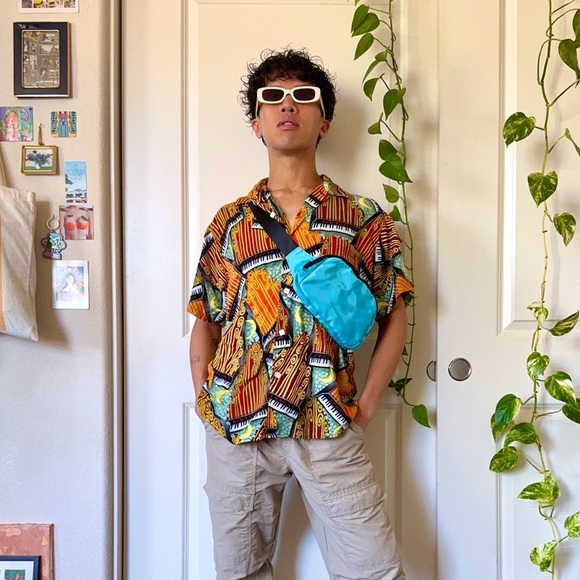 Vintage Nylon Sky Blue Crossbody Bag - Picture 4 of 4